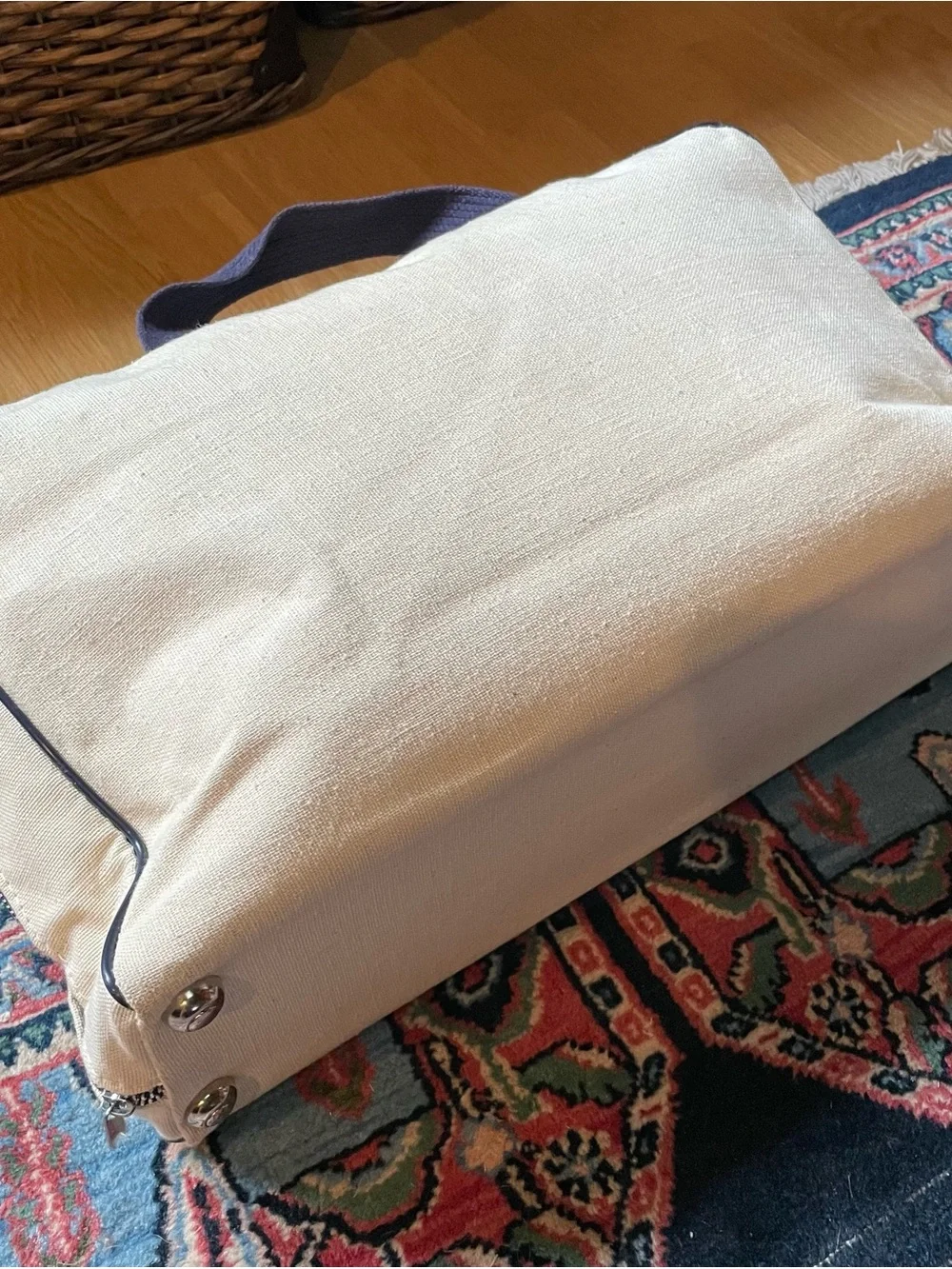 Lake Placid 1980 Canvas Travel Bag - Cream & Navy